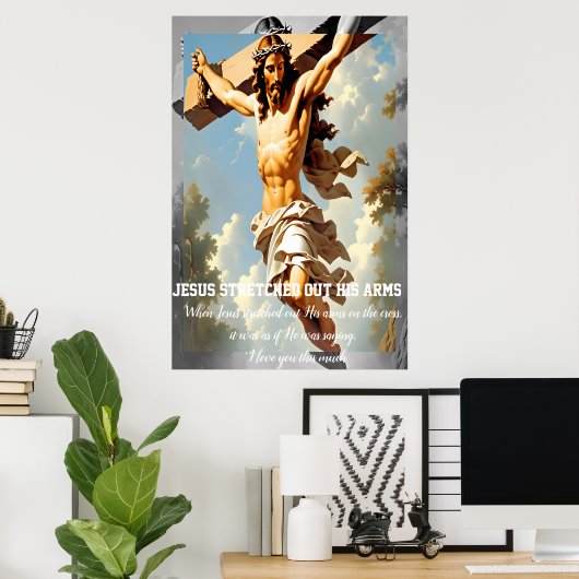 Poster Jésus étendit ses bras (Bureau à domicile)