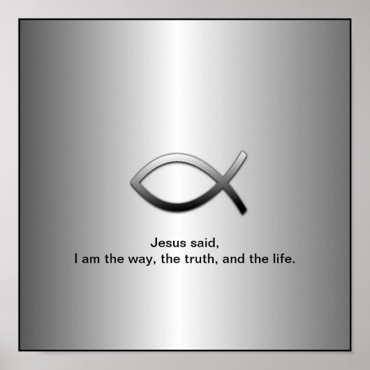 Poster Jesus Fish Christian Ichthys Bible Verse (Devant)