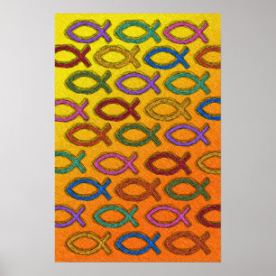 POSTER JÉSUS FISH DESIGN