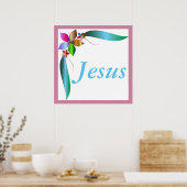 POSTER JÉSUS FLOWER RIBBON (Cuisine)