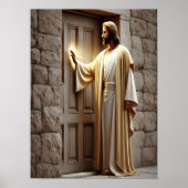 Poster Jésus frappe à la porte du lever du soleil (Devant)