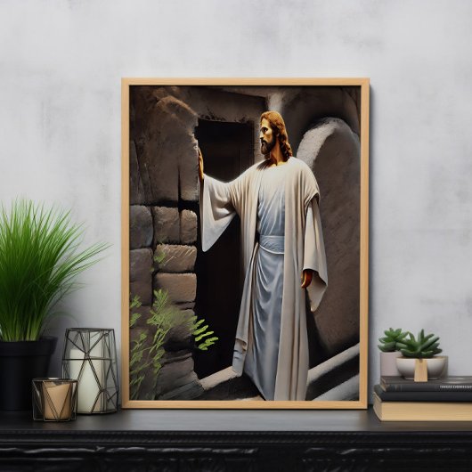 Poster Jésus frappe sur la porte antique