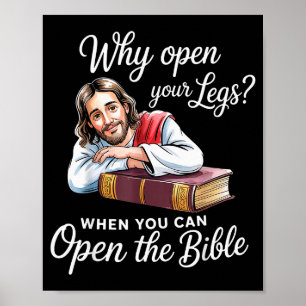 Poster Jésus Groovy Pourquoi Ouvrir Vos Jambes Quand Vous