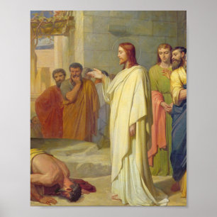 Poster Jésus guérit Le Leper 1864 Jean Marie Melchior