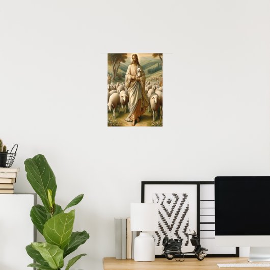 Poster Jésus Guidez les moutons à travers les pâturages v (Bureau à domicile)