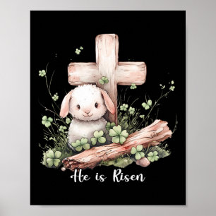 Poster Jésus Il Est Ressuscité Agneau Croix Thorn Couronn