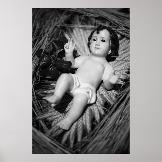 Poster Jesus in the crib (Devant)