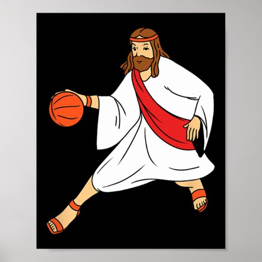 Poster Jésus Jouant au basket-ball 1 (Devant)