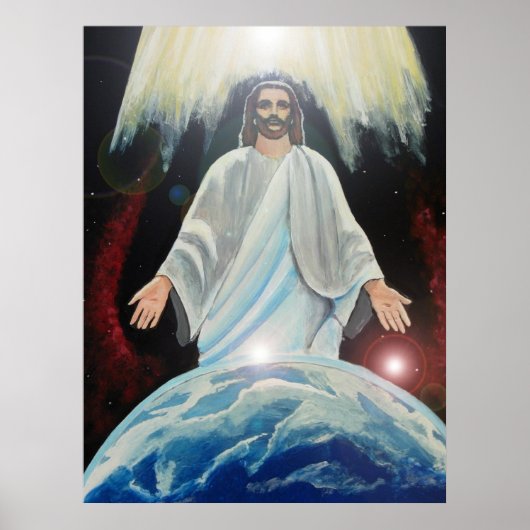 Poster Jésus, La Lumière du Monde la terre de l'art chrét (Devant)