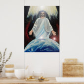 Poster Jésus, La Lumière du Monde la terre de l'art chrét (Cuisine)