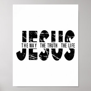 Poster Jésus La Vérité Vie Femmes Hommes Enfants Chrétien