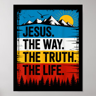 Poster Jésus le chemin Vérité Vie verset biblique chrétie