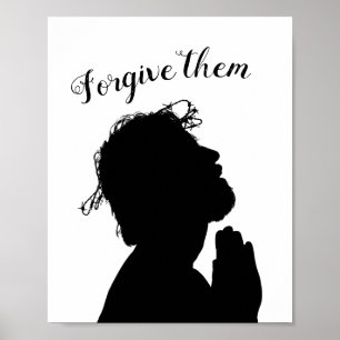 Poster Jésus leur pardonne l'art du mur chrétien SVG