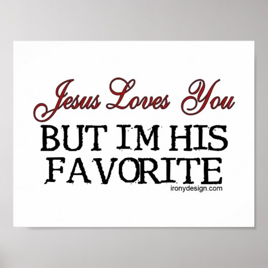 Poster Jesus Loves You Favorite (Devant)