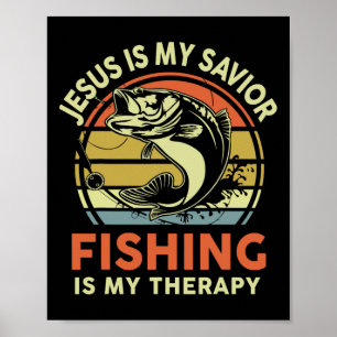 Poster Jésus m'a fait pêcheur d'homme chrétien drôle B po