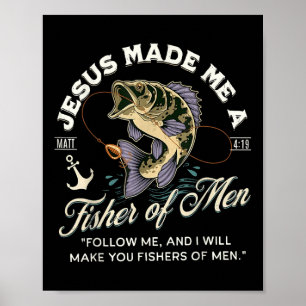 Poster Jésus M'A Fait Un Pêcheur D'Hommes Drôle Poisson C