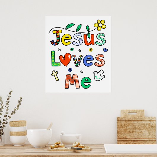 Poster Jésus m'aime (Cuisine)