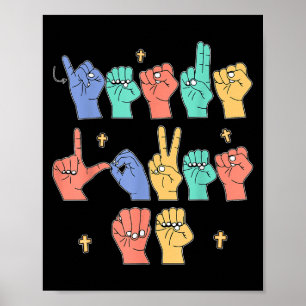 Poster Jésus m'aime Asl chrétien Jésus tout-petit tu sign