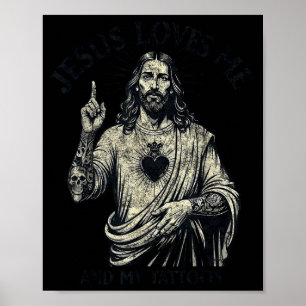 Poster Jésus m'aime et mes tatouages chrétien tatoué T