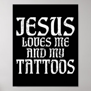 Poster Jésus M'Aime Et Mon Amoureux Du Tatouage En Encre