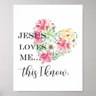 Poster Jésus m'aime ici je sais