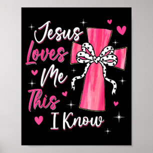 Poster Jésus m'aime, je le sais Dieu religieux chrétien