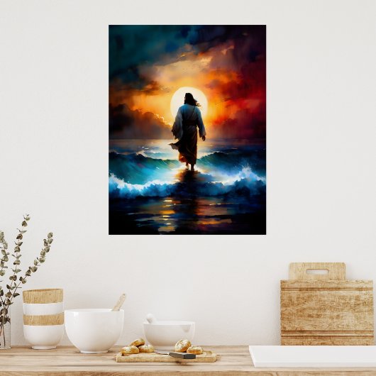 Poster Jésus Marchant Sur L'Eau (Cuisine)