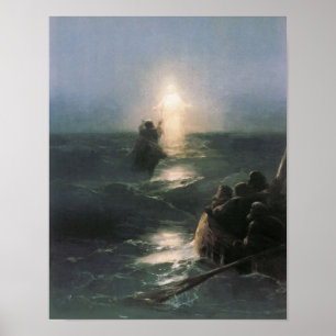 Poster Jésus marchant sur l'eau, peinture d'Ivan
