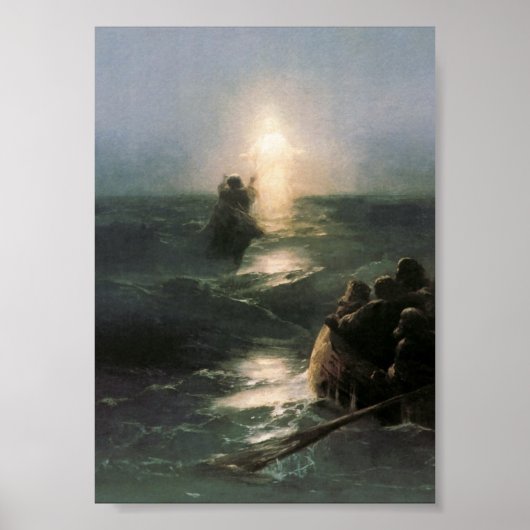 Poster Jésus marchant sur les mers tempétueuses (Devant)