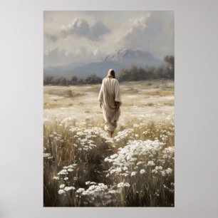 Poster Jésus marche le bon berger il me conduit Jésus