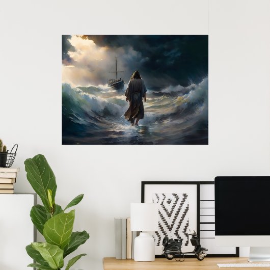Poster Jésus Marche Sur L'Eau (Bureau à domicile)