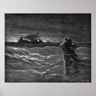 Poster Jésus marche sur l'eau