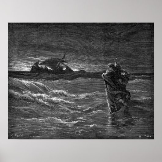 Poster Jésus marche sur l'eau (Devant)
