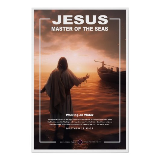 Poster Jésus - Marcher sur l'eau 1 (Devant)