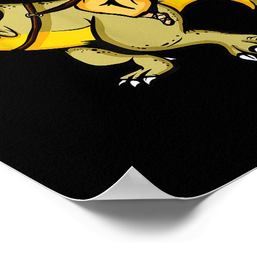 Poster Jésus Monte Un T-Rex Dinosaur Drôle T-Shirt Appare (Coin)