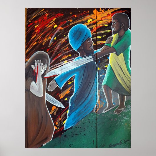 Poster Jésus Noir arrêté à Gethsémani (Devant)