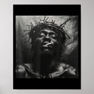 Poster Jésus noir fume, christianisme, église, Christ,
