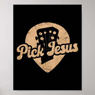 Poster Jésus Plectre Musique Pasteur Joyeuses Pâques