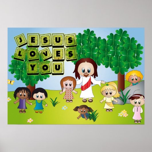 Poster Jésus pour Enfants Eglise et Creche (Devant)