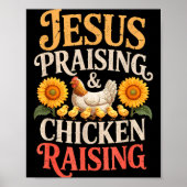 Poster Jesus Praising & Chicken Raising Funny Faith F (Devant)
