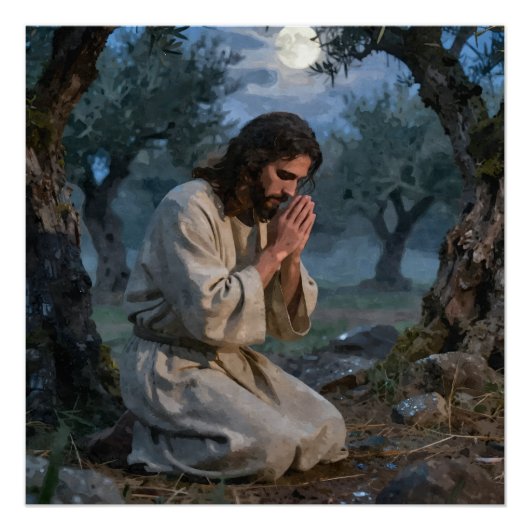 Poster Jésus priant (Devant)