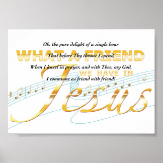 Poster Jésus, quel hymne d'ami cite avec un texte d'or