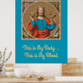 Poster Jésus qui maintient l'Eucharistie (SNV 050) (Cuisine)