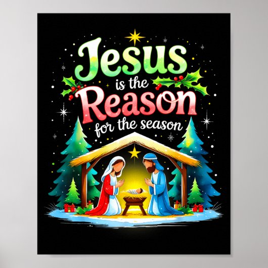Poster Jesus Reason For The Season Nativity Christmas Des (Devant)