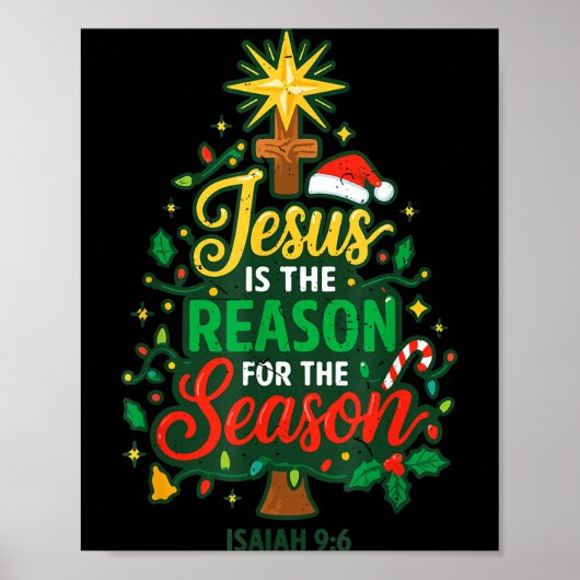 Poster Jesus Reason Season Christian Christmas Family Pjs (Devant)