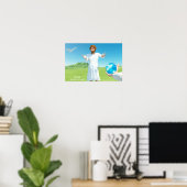 Poster Jésus Salavator e - mundi (Bureau à domicile)