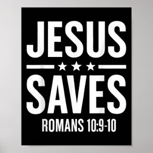Poster Jésus Sauve Romains Bible Verse Foi Croyant Hommes