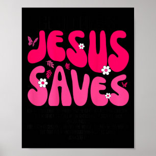 Poster Jésus Sauve Verset Biblique Foi Chrétienne Religie