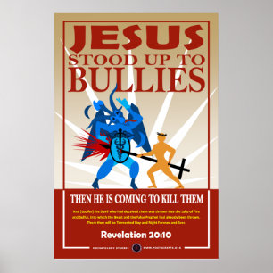 Poster Jésus s'est tenu aux brutes