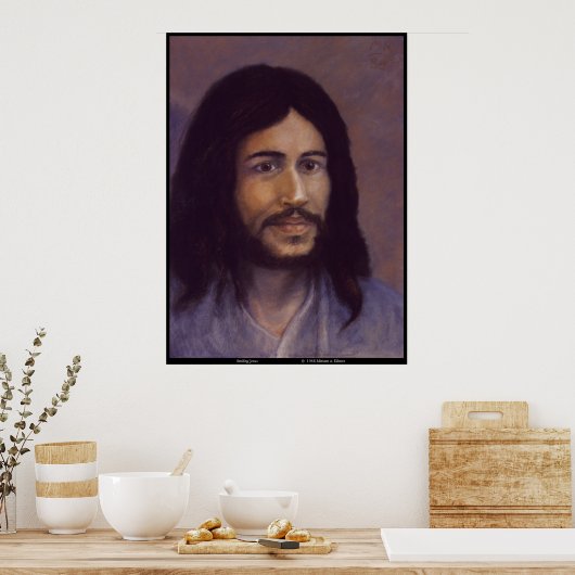 Poster Jésus souriant, image de Jésus juif (Cuisine)
